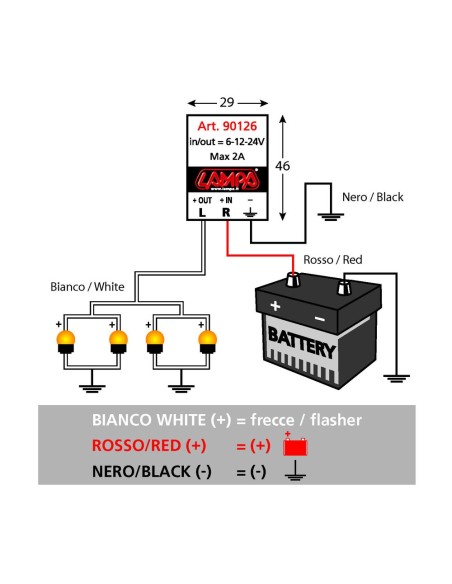 Intermittenza elettronica frecce 6 12 24V