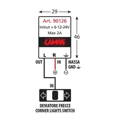 Intermittenza elettronica frecce 6 12 24V