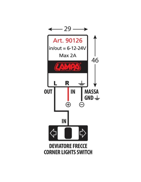 Intermittenza elettronica frecce 6 12 24V