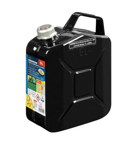 Tanica carburante in metallo colore nero 5 litri