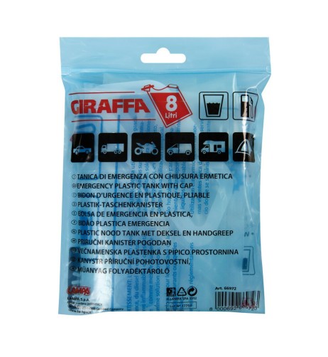 Tanica di emergenza acqua benzina giraffa 8 litri