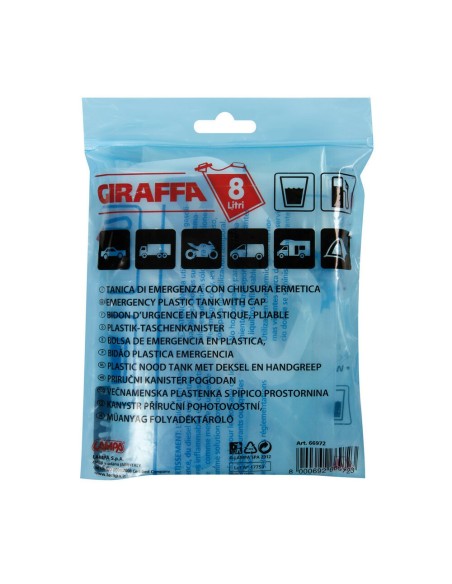 Tanica di emergenza acqua benzina giraffa 8 litri