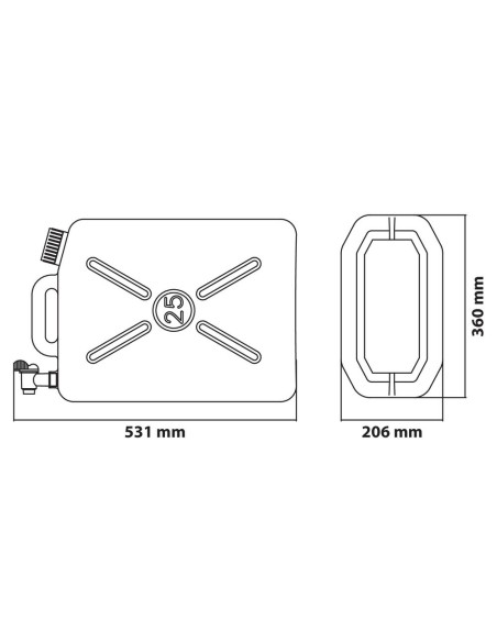 Tanica in plastica con rubinetto in metallo 25L
