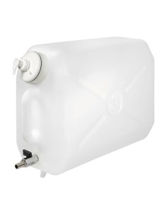 Tanica in plastica 25L con rubinetto in metallo e dispenser porta sapone