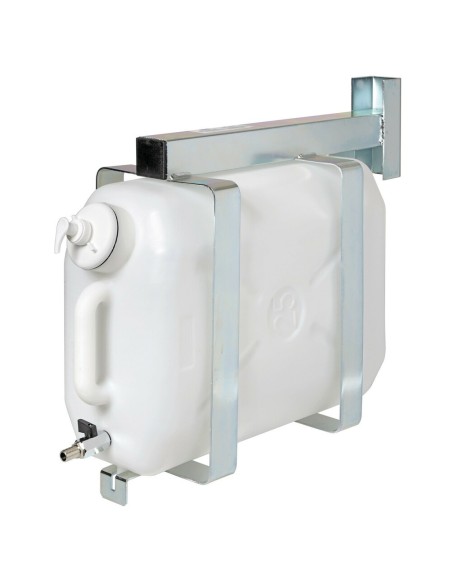 Tanica in plastica 25L con rubinetto in metallo e dispenser porta sapone