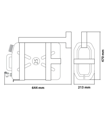 Telaio in acciaio zincato per alloggiamento tanica 25L