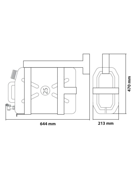Telaio in acciaio zincato per alloggiamento tanica 25L