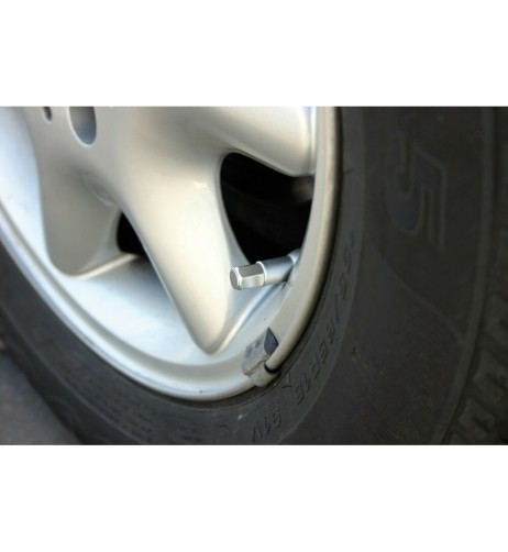 Set 4 tappi e 4 manicotti coprivalvola auto moto