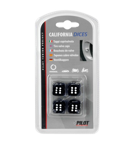 Set 4 tappi coprivalvola DADI custom nero