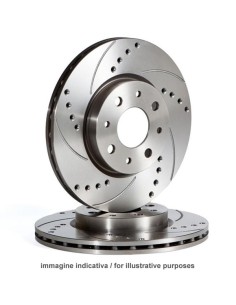 Coppia dischi freno sportivi baffati forati anteriori 280x24x47mm 5f 0466
