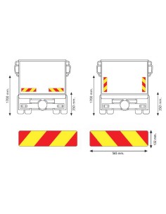 2 pannelli riflettenti RF alluminio x autocarro fino a 3500Kg omologati 0 8