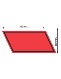 Contrassegno adesivo in PCV rosso veicoli conto proprio 325x160mm