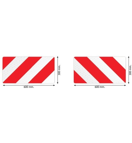 Kit 2 pannelli in alluminio per trasporti eccezionali 300x600mm