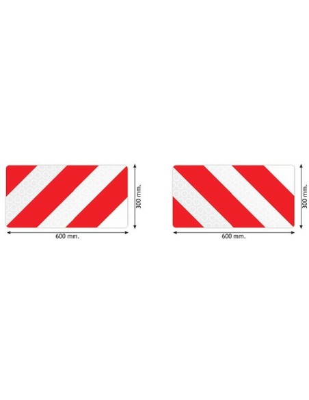 Kit 2 pannelli in alluminio per trasporti eccezionali 300x600mm