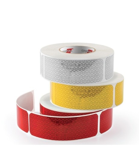 Nastro segnaletico riflettente omologato Bicma per cisterne Bianco 50m