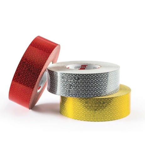 Nastro segnaletico riflettente omologato Bicma superfici rigide Rosso 50m