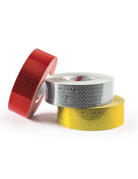 Nastro segnaletico riflettente omologato Bicma superfici rigide Rosso 50m