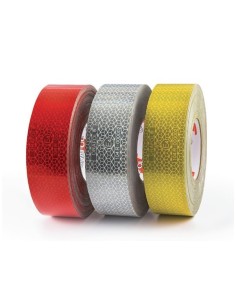 Nastro segnaletico riflettente omologato Bicma superfici telonate Giallo 50