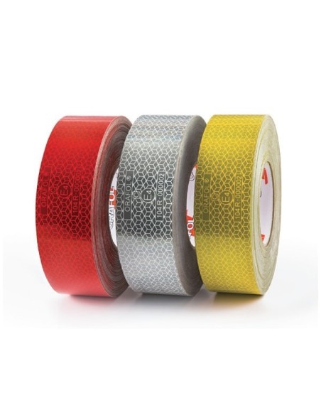 Nastro segnaletico riflettente omologato Bicma superfici telonate Rosso 50m