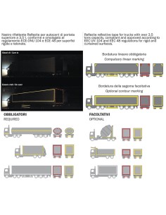 Nastro segnaletico riflettente omologato Bicma superfici telonate Rosso 50m 2