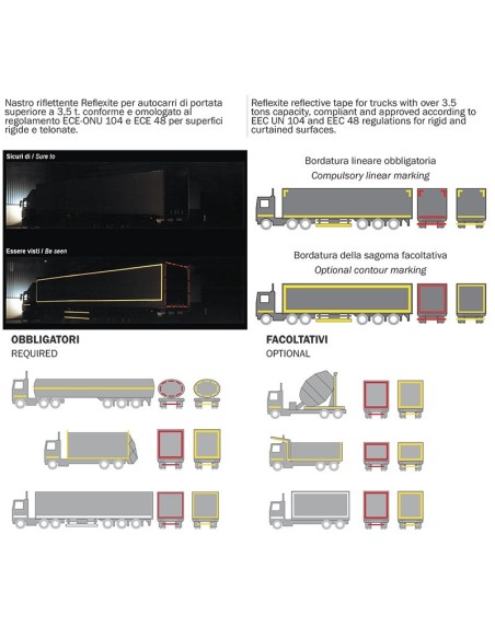 Nastro segnaletico riflettente segmentato Bicma superfici telonate Bianco 5