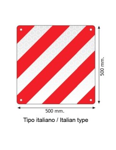 Pannello in alluminio per carichi sporgenti omologato 500x500mm