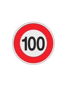 Segnale adesivo riflettente omologato velocita 100km 200mm