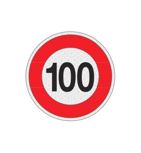 Segnale adesivo riflettente omologato velocita 100km 200mm