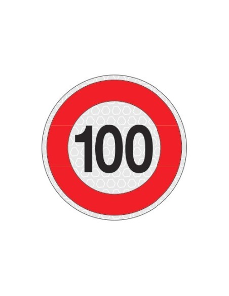 Segnale adesivo riflettente omologato velocita 100km 200mm