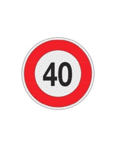 Segnale adesivo riflettente omologato velocita 40km 200mm