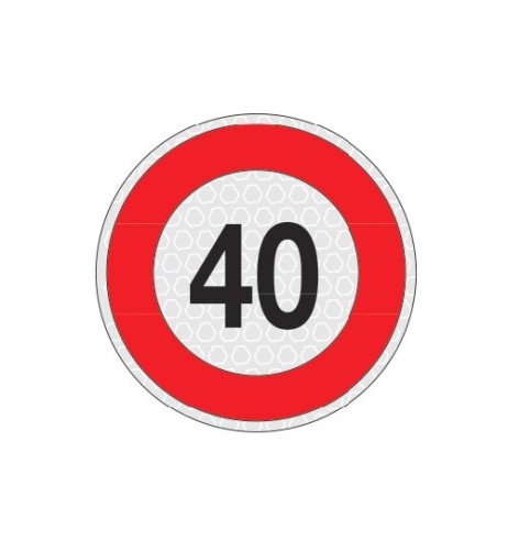 Segnale adesivo riflettente omologato velocita 40km 200mm