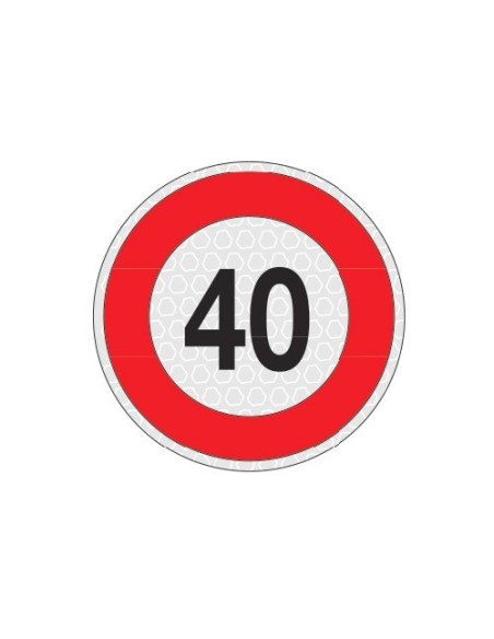 Segnale adesivo riflettente omologato velocita 40km 200mm