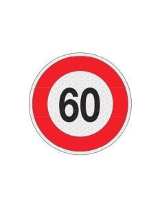 Segnale adesivo riflettente omologato velocita 60km 200mm