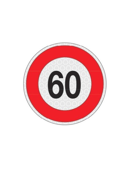 Segnale adesivo riflettente omologato velocita 60km 200mm