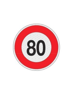 Segnale adesivo riflettente omologato velocita 80km 200mm