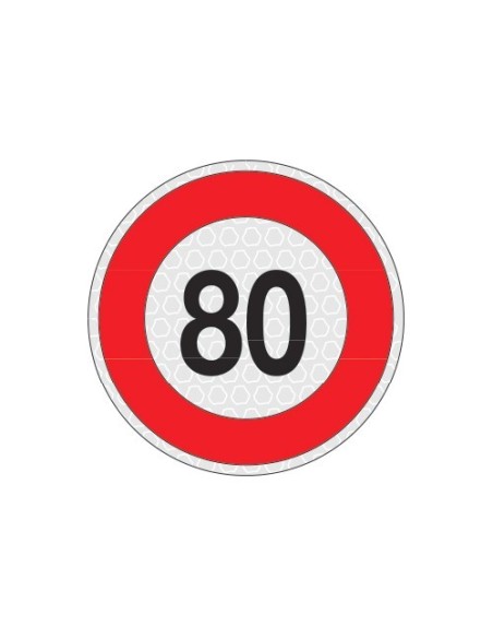 Segnale adesivo riflettente omologato velocita 80km 200mm