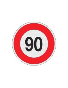 Segnale adesivo riflettente omologato velocita 90km 200mm