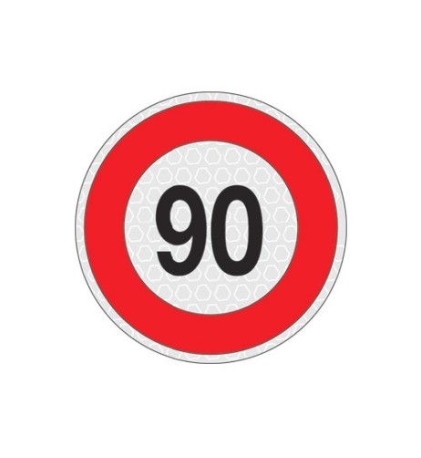 Segnale adesivo riflettente omologato velocita 90km 200mm