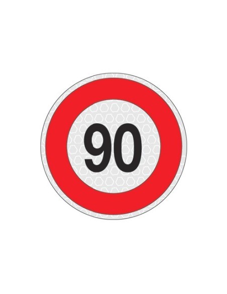 Segnale adesivo riflettente omologato velocita 90km 200mm