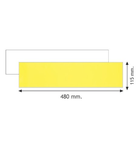 Targa ripetitrice alluminio per rimorchi bianca gialla 480x115mm