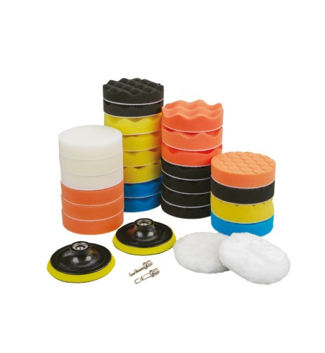Set Lucidatura 31pz Tamponi Spugne adattatori M10
