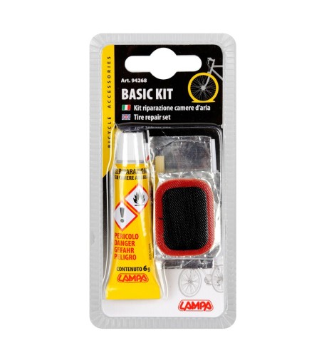 Kit riparazione con mastice e toppe per camere d aria bici