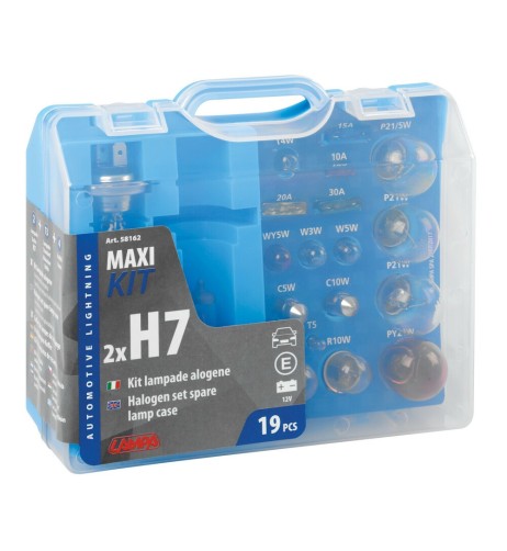 Kit lampadine di ricambio 19 pezzi H7 12V fusibili