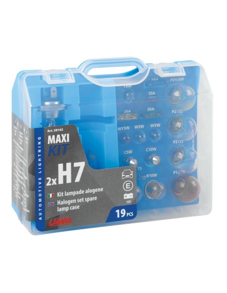 Kit lampadine di ricambio 19 pezzi H7 12V fusibili