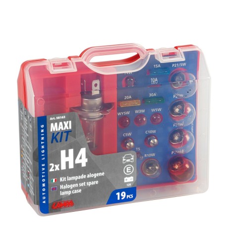 Kit lampadine di ricambio 19 pezzi H4 12V lampadine stop e direzione fu
