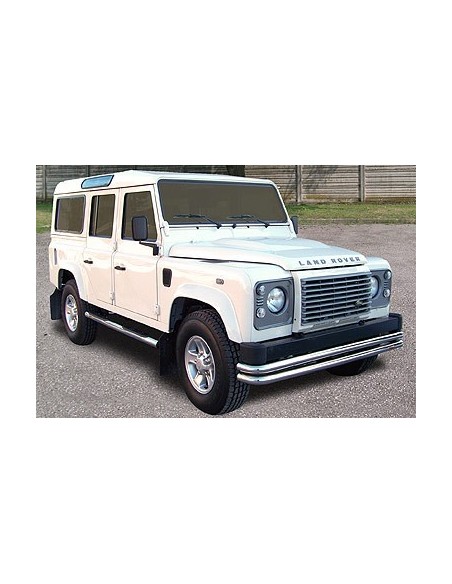 Pedane laterali ovali in acciaio inox lucido Land Rover Defender 110