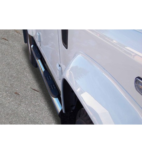 Pedane laterali in acciaio inox lucido 70mm Land Rover Defender 110