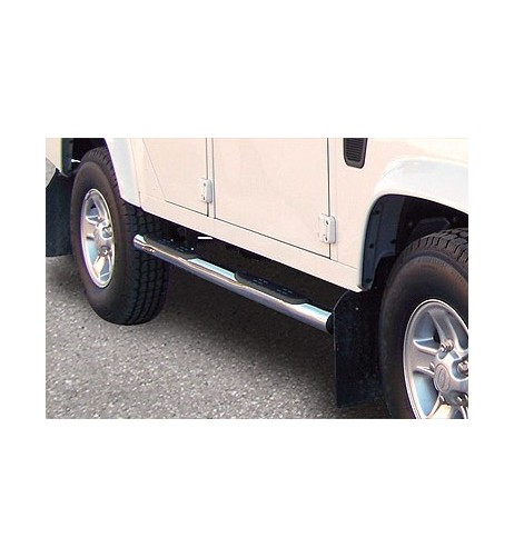Pedane laterali in acciaio inox lucido 70mm Land Rover Defender 110