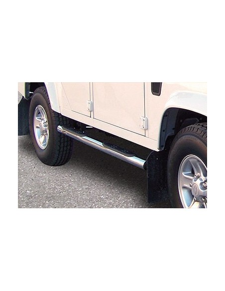 Pedane laterali in acciaio inox lucido 70mm Land Rover Defender 110