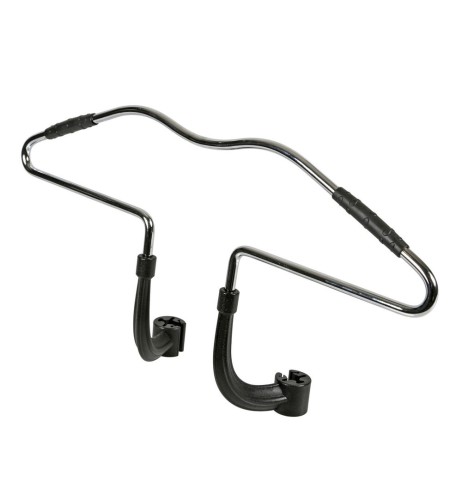 Appendiabiti da viaggio cromato universale con fissaggio al poggiatesta